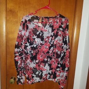 WHBM 2 Piece Floral Blouse Set